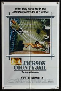 1i323 JACKSON COUNTY JAIL one-sheet poster '76 what they did to Yvette Mimieux in jail is a crime!