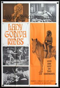 1i359 LADY GODIVA RIDES 28x42 one-sheet '69 sexy Marsha Jordan, love and lust on two continents!