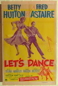 1i369 LET'S DANCE style A one-sheet poster '50 great image of dancing Fred Astaire & Betty Hutton!