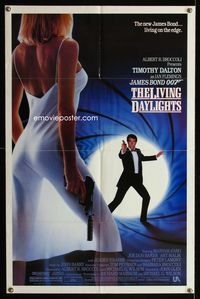 1i374 LIVING DAYLIGHTS one-sheet movie poster '86 Timothy Dalton as James Bond & sexy Maryam d'Abo!