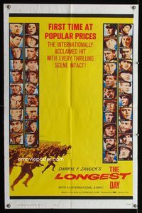 1i380 LONGEST DAY 1sheet '62 John Wayne & 39 other all-stars pictured, first time at popular prices!