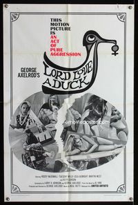 1i384 LORD LOVE A DUCK one-sheet '66 Roddy McDowall, sexy Tuesday Weld, an act of pure aggression!