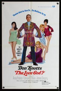 1i391 LOVE GOD one-sheet poster '69 Don Knotts is the world's most romantic male with sexy babes!