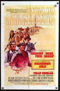 1i404 MacKENNA'S GOLD one-sheet poster '69 Gregory Peck, Omar Sharif, Telly Savalas, Julie Newmar