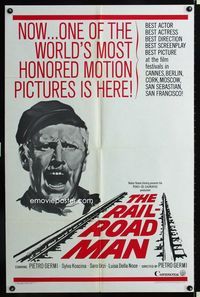 1i415 MAN OF IRON one-sheet movie poster '65 Italian award winner, Rail-Road Man!
