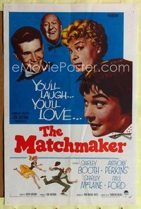 1i424 MATCHMAKER one-sheet poster '58 Shirley Booth, Shirley MacLaine, Anthony Perkins, Paul Ford