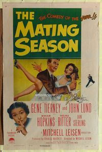 1i426 MATING SEASON one-sheet poster '51 artwork of sexy Gene Tierney & John Lund, Thelma Ritter!