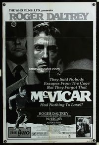 1i431 McVICAR style B one-sheet movie poster '81 Roger Daltrey, crime biography!