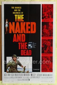 1i462 NAKED & THE DEAD one-sheet movie poster '58 from Norman Mailer's novel, Aldo Ray in WWII!