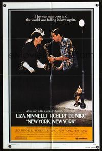 1i468 NEW YORK NEW YORK style B one-sheet '77 Robert De Niro plays sax while Liza Minnelli sings!