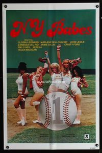 1i460 N.Y. BABES one-sheet movie poster '79 sexiest X-rated female baseball players ever!