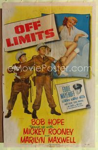 1i476 OFF LIMITS one-sheet movie poster '53 soldiers Bob Hope & Mickey Rooney, sexy Marilyn Maxwell!