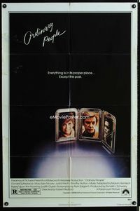1i490 ORDINARY PEOPLE one-sheet '80 Donald Sutherland, Mary Tyler Moore, directed by Robert Redford!