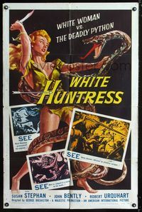 1i492 OUTLAW SAFARI one-sheet R57 great artwork of super sexy White Huntress vs deadly python!