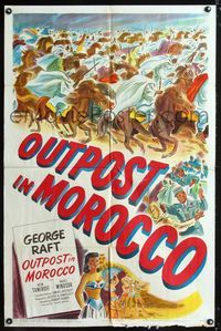 1i493 OUTPOST IN MOROCCO one-sheet poster '49 cool Arabian cavalry art plus sexy Marie Windsor too!