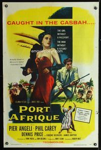 1i526 PORT AFRIQUE one-sheet movie poster '56 super sexy Pier Angeli caught in the Casbah!
