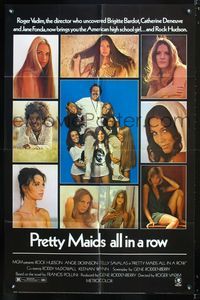 1i530 PRETTY MAIDS ALL IN A ROW one-sheet poster '71 Rock Hudson seduces sexy school cheerleaders!