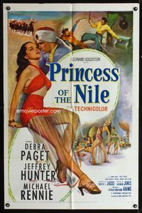 1i537 PRINCESS OF THE NILE one-sheet movie poster '54 sexiest artwork of Debra Paget!