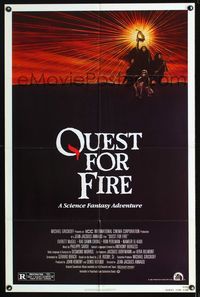 1i548 QUEST FOR FIRE one-sheet movie poster '82 Rae Dawn Chong, great artwork of cave men!