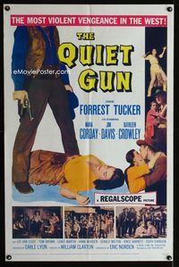 1i549 QUIET GUN one-sheet movie poster '57 Forrest Tucker, the most violent vengeance in the West!