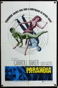 1i500 PARANOIA one-sheet poster '69 Umberto Lenzi, it sucks you into a whirlpool of erotic love!