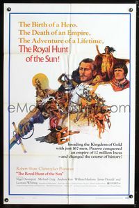 1i583 ROYAL HUNT OF THE SUN style B one-sheet movie poster '69 Robert Shaw, Christopher Plummer