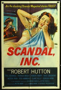 1i591 SCANDAL INC. one-sheet poster '56 great art of shocking magazine tabloids spying on celebs!