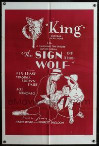 1i607 SIGN OF THE WOLF one-sheet movie poster R40s serial from Jack London's story!