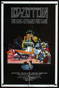 1i618 SONG REMAINS THE SAME one-sheet movie poster '76 Led Zeppelin, rock & roll, cool art!