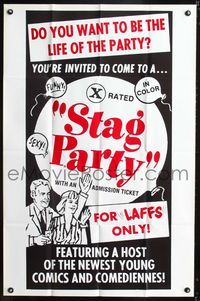 1i626 STAG PARTY one-sheet movie poster '64 become the life of the party, for laffs only!