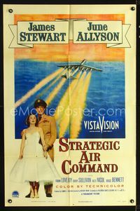 1i643 STRATEGIC AIR COMMAND 1sh '55 military pilot James Stewart, June Allyson, cool airplane art!