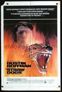 1i644 STRAW DOGS style D one-sheet movie poster '72 Dustin Hoffman, Susan George, Sam Peckinpah