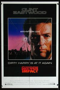 1i646 SUDDEN IMPACT one-sheet movie poster '83 Clint Eastwood is at it again as Dirty Harry!
