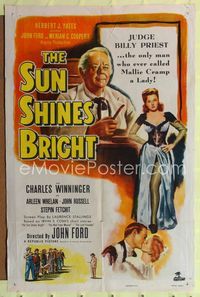 1i648 SUN SHINES BRIGHT 1sh '53 Charles Winninger in adaptation of Irvin Cobb stories by John Ford!