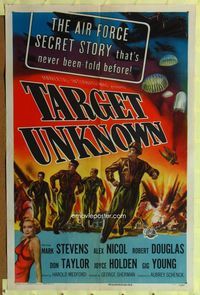 1i661 TARGET UNKNOWN one-sheet poster '51 never before told United States Air Force secret story!