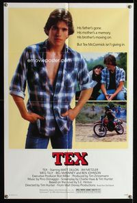 1i674 TEX one-sheet movie poster '82 Matt Dillon, Meg Tilly, from S.E. Hinton's novel!
