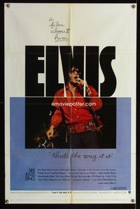 1i205 ELVIS: THAT'S THE WAY IT IS one-sheet poster '70 great image of Presley singing on stage!