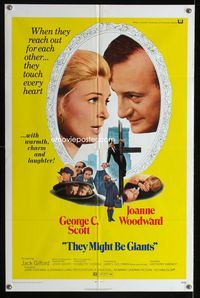 1i685 THEY MIGHT BE GIANTS one-sheet movie poster '71 George C. Scott, Joanne Woodward