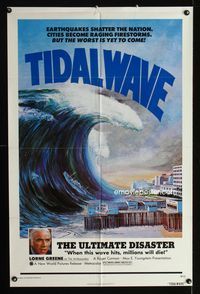 1i699 TIDAL WAVE one-sheet movie poster '75 artwork of the ultimate disaster in Tokyo by John Solie!