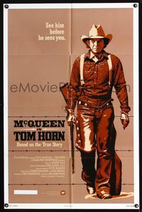 1i707 TOM HORN one-sheet poster '80 they couldn't bring enough men to bring Steve McQueen down!
