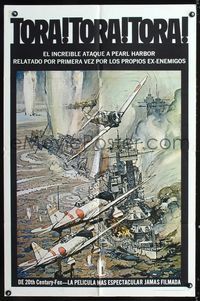 1i711 TORA TORA TORA Spanish/U.S. one-sheet poster '70 wild Pearl Harbor attack artwork by Bob McCall!