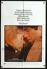 1i713 TOUCH int'l one-sheet poster '71 Ingmar Bergman, Bibi Andersson & Elliott Gould super close up!