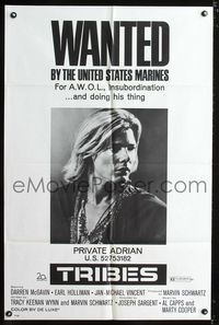 1i718 TRIBES one-sheet movie poster '71 Jan-Michael Vincent is wanted by the United States Marines!