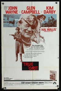 1i723 TRUE GRIT one-sheet movie poster '69 John Wayne, Kim Darby, Glen Campbell
