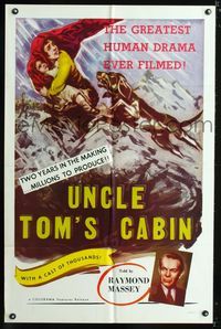 1i728 UNCLE TOM'S CABIN 1sheet R58Harriet Beecher Stowe,cool art but no African-Americans in sight!