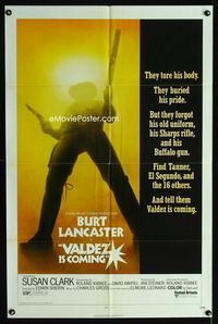1i738 VALDEZ IS COMING one-sheet movie poster '71 Burt Lancaster, written by Elmore Leonard!