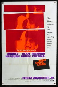 1i755 WAIT UNTIL DARK one-sheet movie poster '67 blind Audrey Hepburn is terrorized by a burglar!