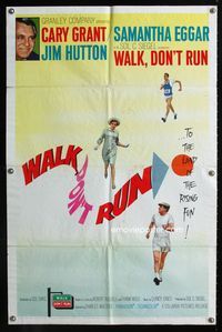 1i756 WALK DON'T RUN style A one-sheet poster '66 Cary Grant & Samantha Eggar at Tokyo Olympics!