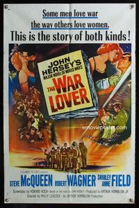 1i766 WAR LOVER one-sheet movie poster '62 Steve McQueen, Robert Wagner, Shirley Anne Field