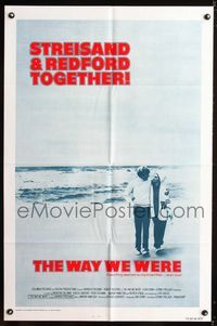 1i771 WAY WE WERE int'l one-sheet poster '73 Barbra Streisand & Robert Redford walk on the beach!
